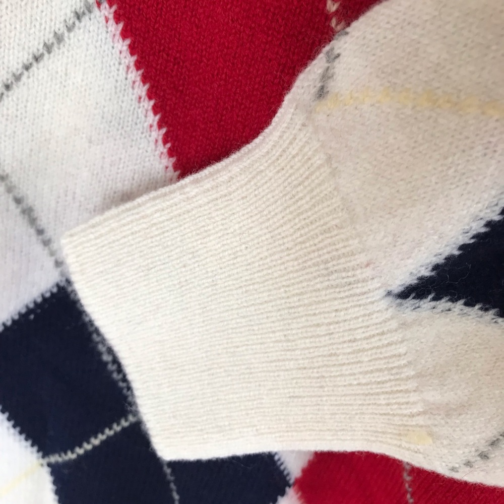 Vintage 100% Wool Sweater Blue, Red and Off White - Picture 6 of 8